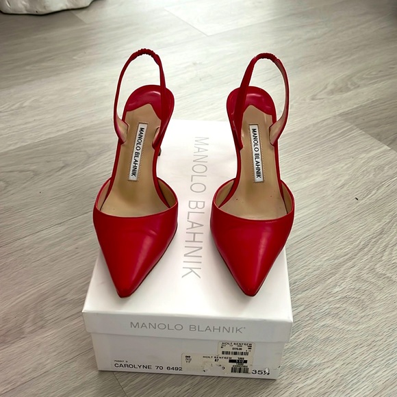 Manolo Blahnik Shoes - Manolo Blahnik Red Slingback Heels